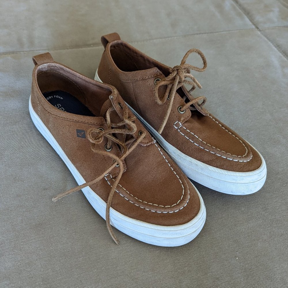 Sperry women's top-sider brown nubuck faux suede memory foam